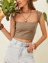 'Petra' Cap Sleeve Crop Top - Celes Fashion
